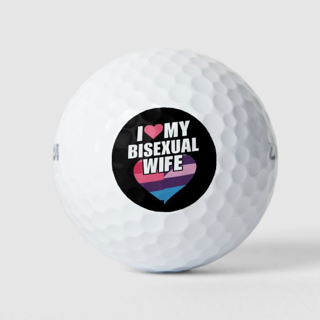 I Liebe Meine bisexuelle Ehefrau Bi Pride Bisexual Golfball (Vorderseite)