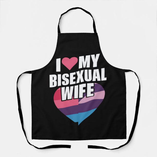I Liebe Meine bisexuelle Ehefrau Bi Pride Bisexual Schürze (Vorderseite)