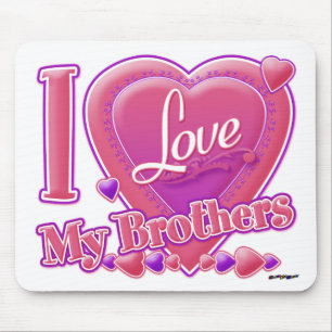 I Liebe Meine Brüder rosa/lila - Herz Mousepad