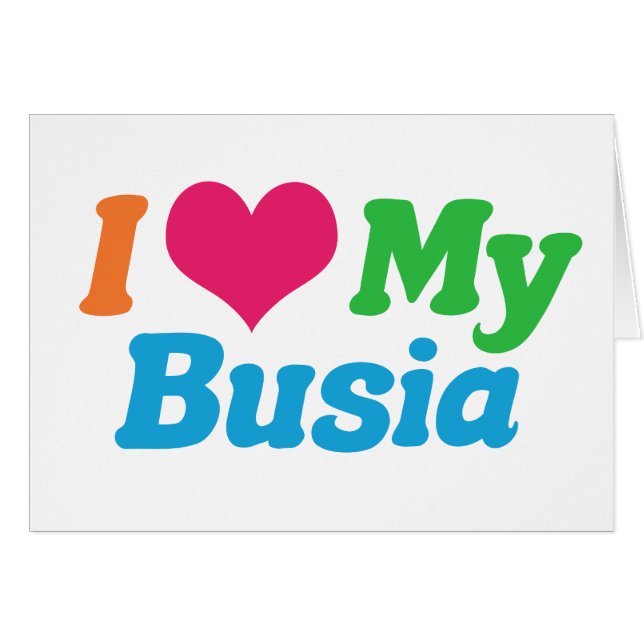 I Liebe Meine Busia Polnische Oma-Karte (Vorderseite (Horizontal))