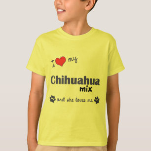 I Liebe meine Chihuahua-Mischung (weiblicher Hund) T-Shirt