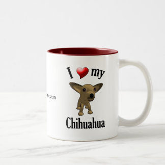 I Liebe meine Chihuahua-Tasse Zweifarbige Tasse