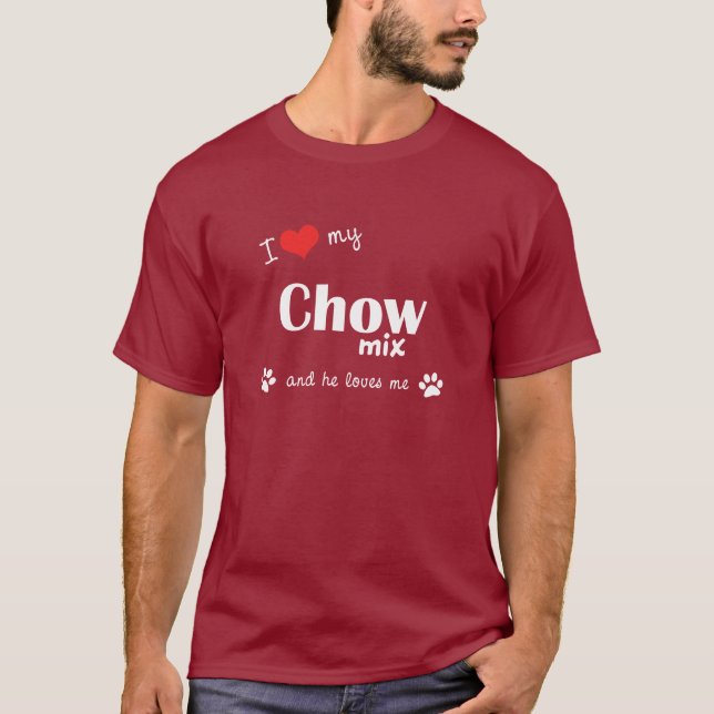 I Liebe meine Chow-Chow Mischung (männlicher Hund) T-Shirt (Vorderseite)