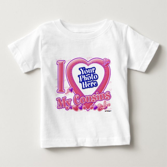 I Liebe Meine Cousins rosa/lila - Foto Baby T-shirt (Vorderseite)