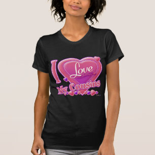 I Liebe Meine Cousins rosa/lila - Herz T-Shirt