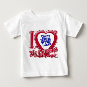 I Liebe Meine Cousins rotes Herz - Foto Baby T-shirt