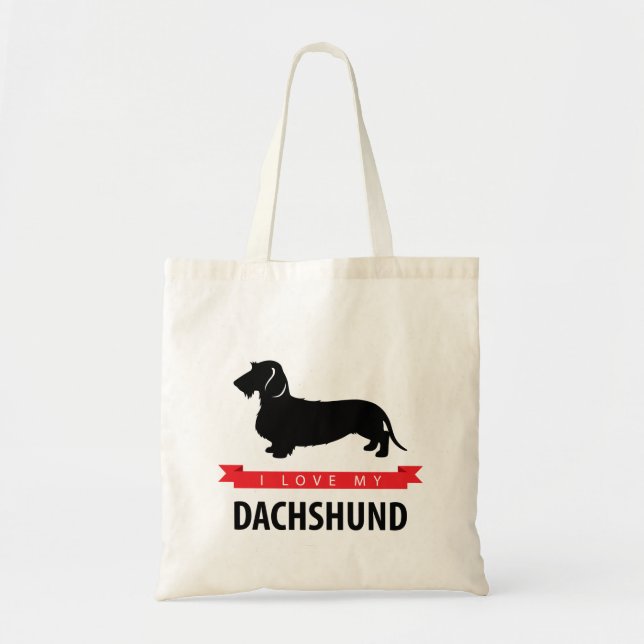 I Liebe meine Dackel-Taschen-Tasche Tragetasche (Vorne)