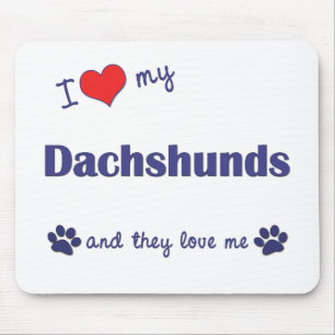 I Liebe meine Dackeln (viele Hunde) Mousepad
