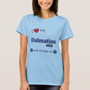 I Liebe meine Dalmatiner-Mischung (weiblicher T-Shirt