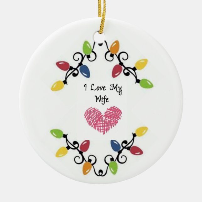 ***I LIEBE MEINE EHEFRAU*** CHRISTMAS ORNANATION KERAMIK ORNAMENT (Vorne)