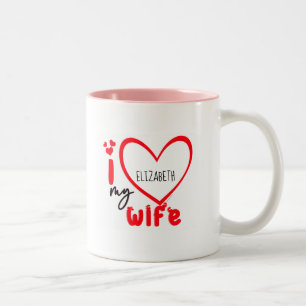 I Liebe Meine Ehefrau Foto Geschenk Klassische Tas Zweifarbige Tasse