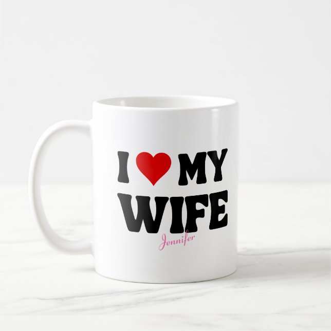 I Liebe Meine Ehefrau Herz Romantischer Individuel Kaffeetasse (Links)