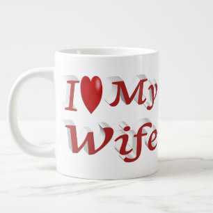 I Liebe Meine Ehefrau niedlicher roter Text Jumbo-Tasse