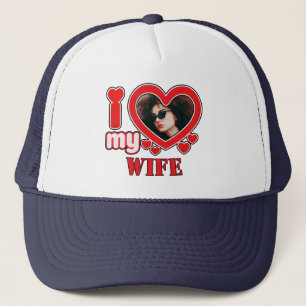 I Liebe Meine Ehefrau Personalisiert Foto und Text Truckerkappe