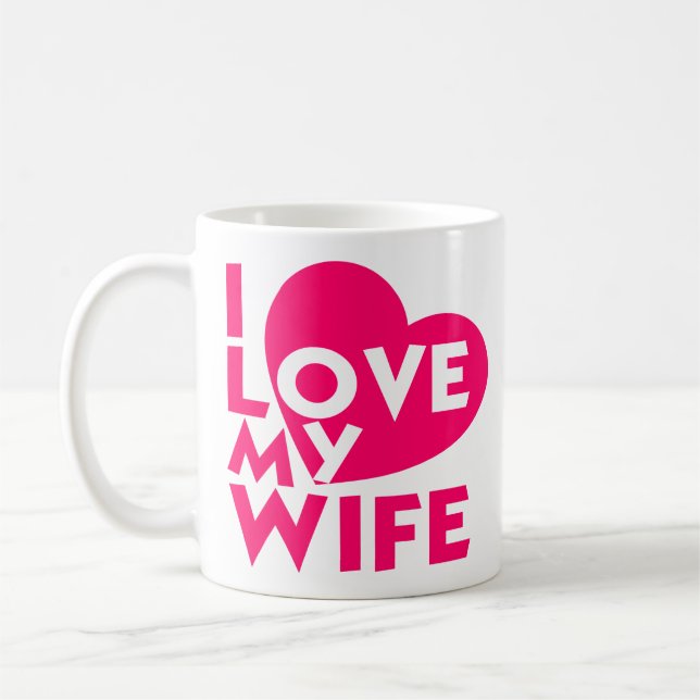 I Liebe meine Ehefrau-romantische Liebe-Mitteilung Kaffeetasse (Links)