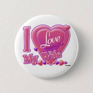 I Liebe Meine Ehefrau rosa/lila - Herz Button