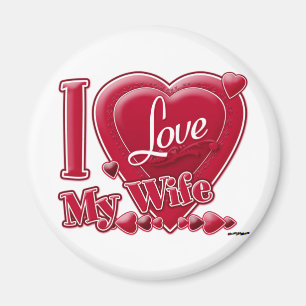 I Liebe Meine Ehefrau rot - Herz Magnet
