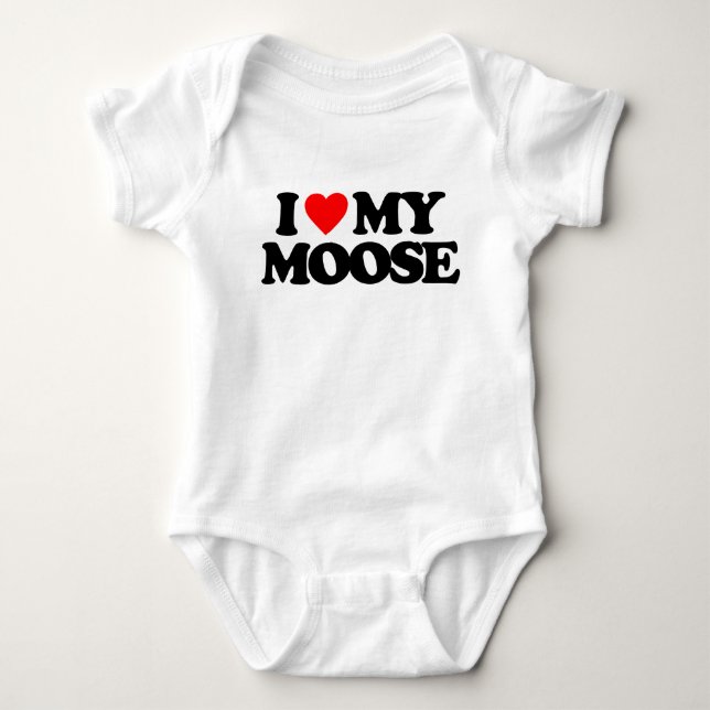 I LIEBE MEINE ELCHE BABY STRAMPLER (Vorderseite)