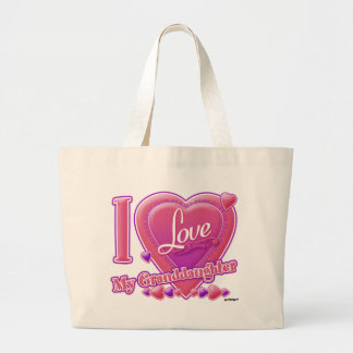 I Liebe Meine Enkelin rosa/lila - Herz Jumbo Stoffbeutel
