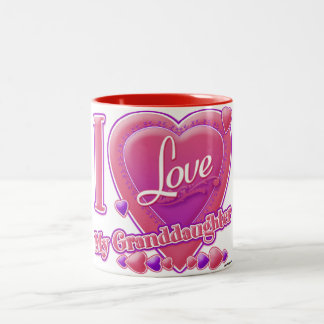 I Liebe Meine Enkelin rosa/lila - Herz Zweifarbige Tasse