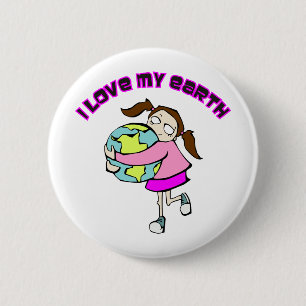 I Liebe meine Erde Button