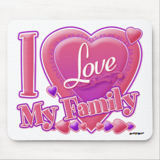 I Liebe Meine Familie rosa/lila - Herz Mousepad