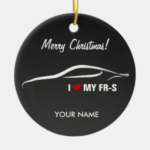 I Liebe meine FR-S personalisierte Chritsmas Keramikornament