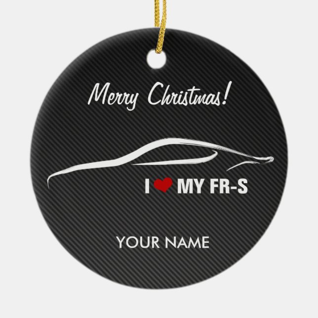 I Liebe meine FR-S personalisierte Chritsmas Keramikornament (Vorne)