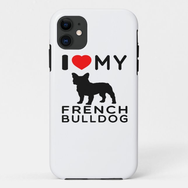 I Liebe meine französische Bulldogge Case-Mate iPhone Hülle (Rückseite)