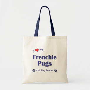 I Liebe meine Frenchie Möpse (mehrfache Hunde) Tragetasche