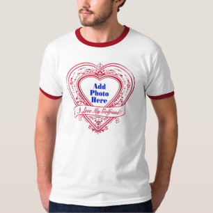 I Liebe meine Freundin! Foto-Rot-Herzen T-Shirt