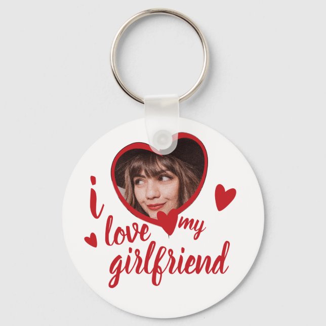 I Liebe meine Freundin passt mich an Schlüsselanhänger (Vorderseite)