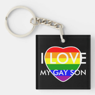 I LIEBE MEINE GAY SON FAMILIE UNTERSTÜTZEN GAY REC SCHLÜSSELANHÄNGER