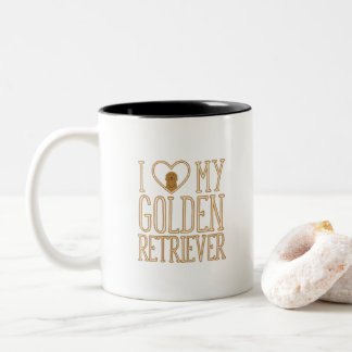 I Liebe meine goldener Retriever-Tasse Zweifarbige Tasse