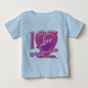 I Liebe Meine Großeltern rosa/lila - Herz Baby T-shirt