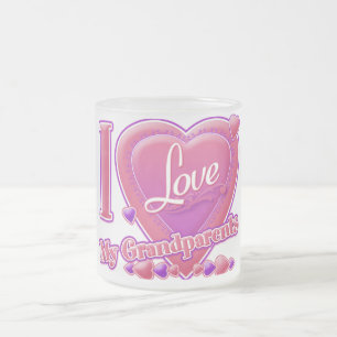 I Liebe Meine Großeltern rosa/lila - Herz Mattglastasse