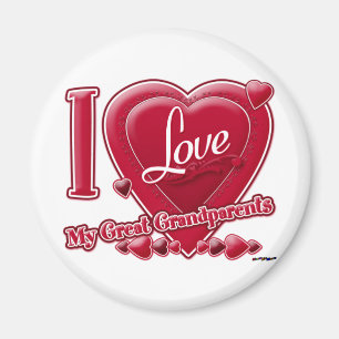 I Liebe Meine Großeltern rot - Herz Magnet