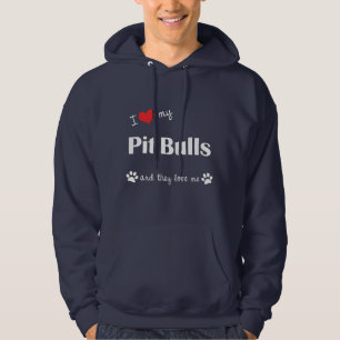 I Liebe meine Gruben-Stiere (mehrfache Hunde) Hoodie