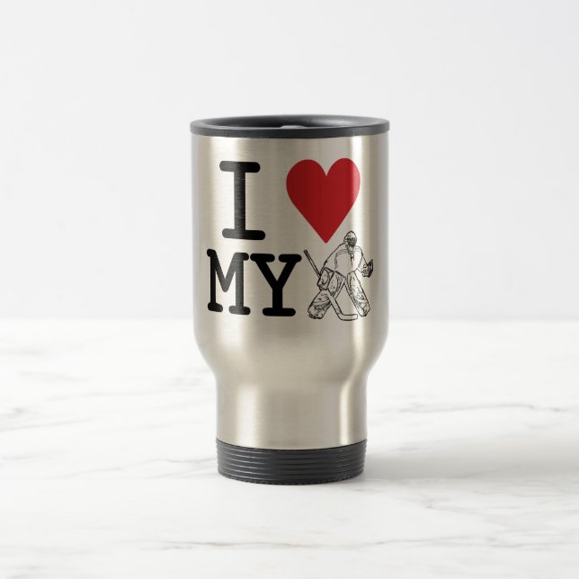 I Liebe meine Hockeygoalie-Reise-Tasse Reisebecher (Mittel)