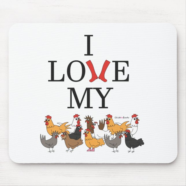 I Liebe meine Huhn-Mausunterlage Mousepad (Vorne)