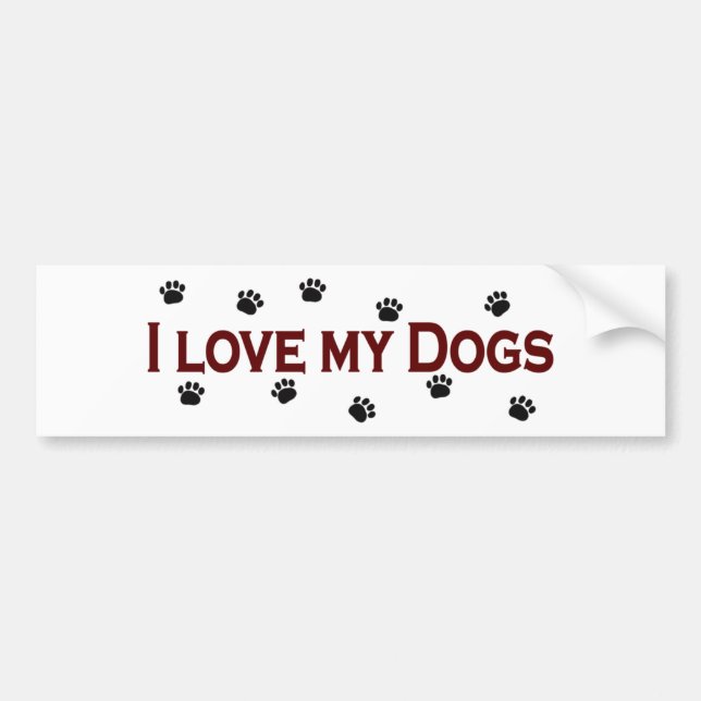 I Liebe meine Hunde Autoaufkleber (Vorne)