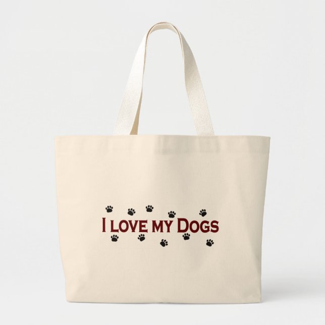 I Liebe meine Hunde Jumbo Stoffbeutel (Vorne)