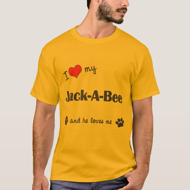 I Liebe meine Jack-EIN-Biene (männlicher Hund) T-Shirt (Vorderseite)