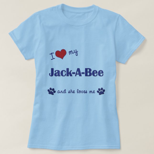 I Liebe meine Jack-EIN-Biene (weiblicher Hund) T-Shirt (Design vorne)
