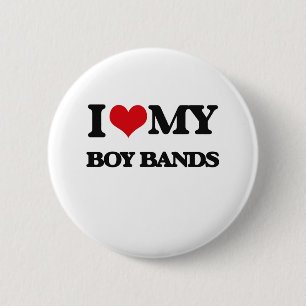 I Liebe meine JUNGEN-BÄNDER Button