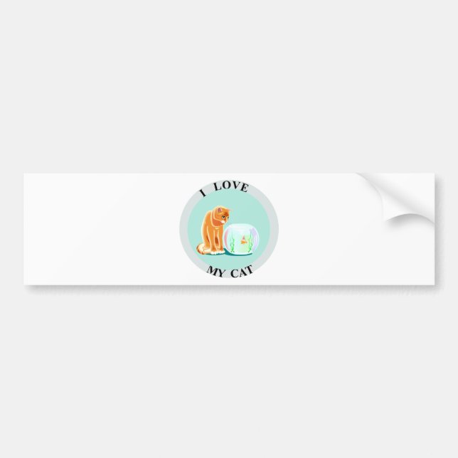I Liebe meine Katze! Autoaufkleber (Vorne)