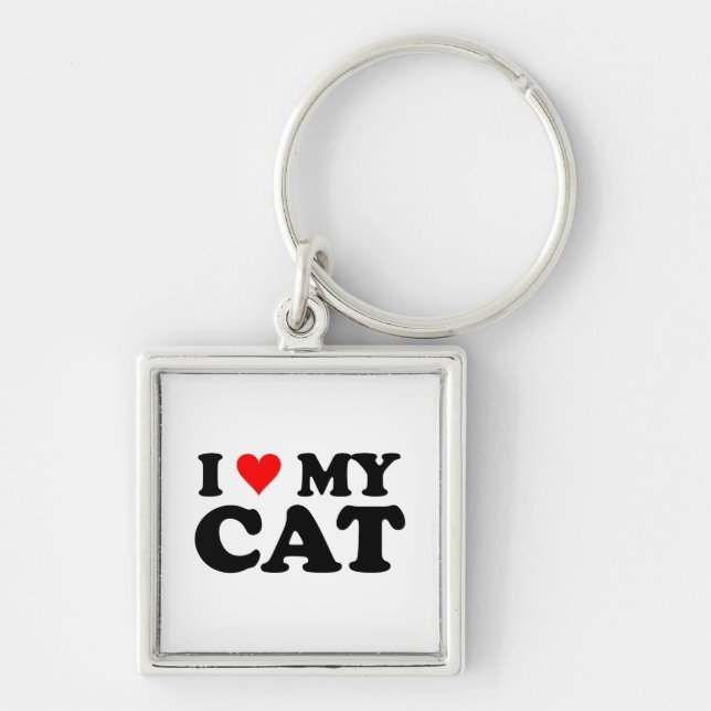 I Liebe meine Katze Schlüsselanhänger (Vorne)