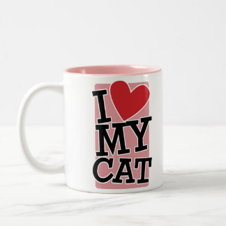 I Liebe meine Katze Zweifarbige Tasse