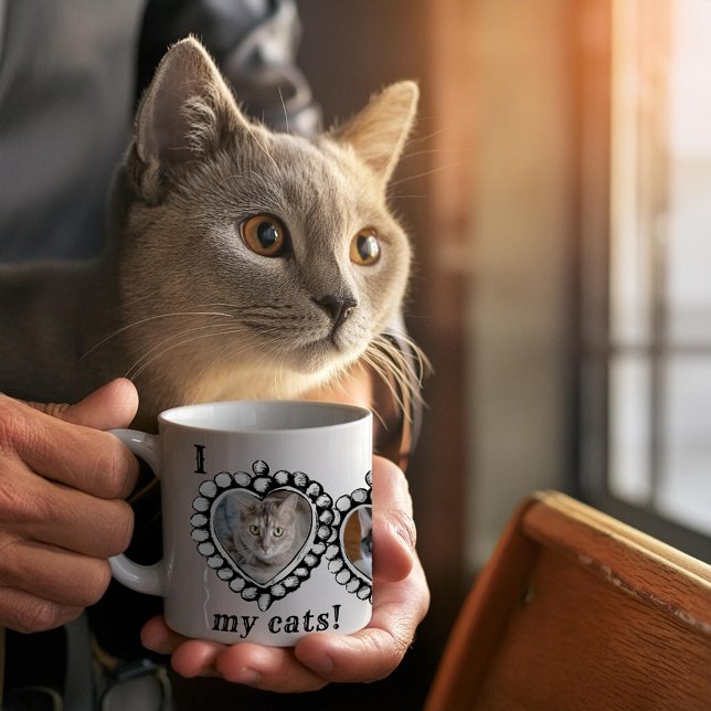 i Liebe meine Katzen 3 Fotos Tasse (Von Creator hochgeladen)