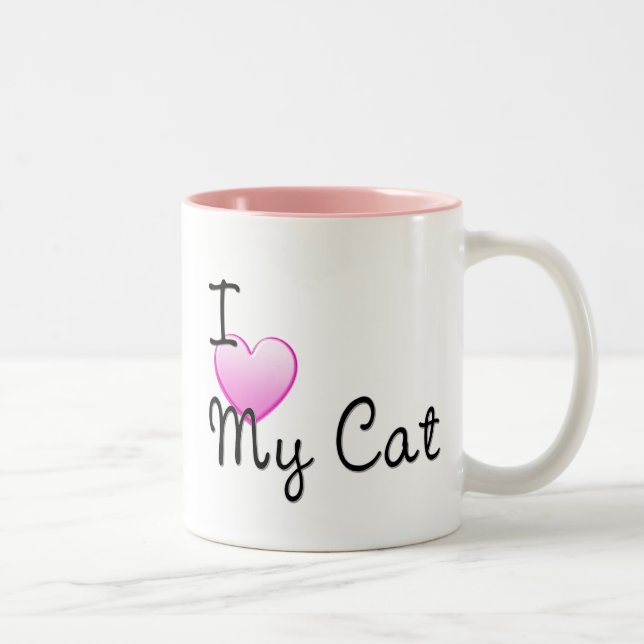 I Liebe meine Katzen-Tasse Zweifarbige Tasse (Rechts)
